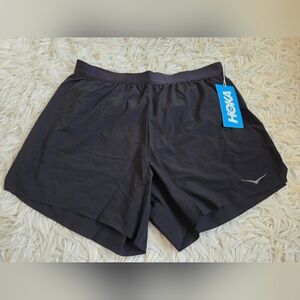 Hoka One One Glide 5" Men'sBlack Drawstring Running Athletic Shorts SIZE LARGE